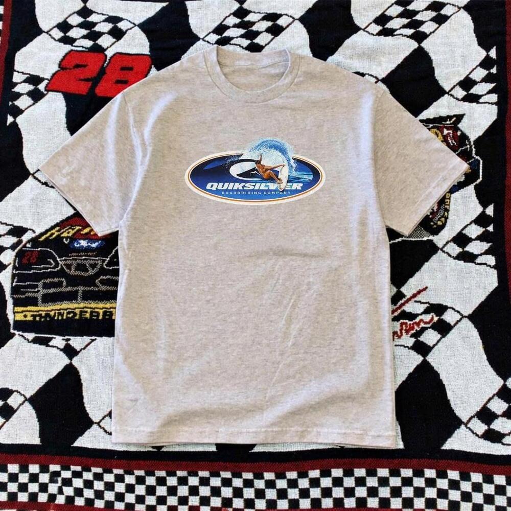 Quiksilver Grey And Blue Surfing Tee